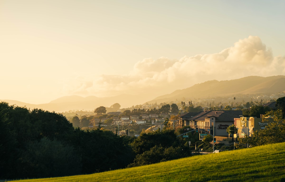 California suburban hillside neighborhood